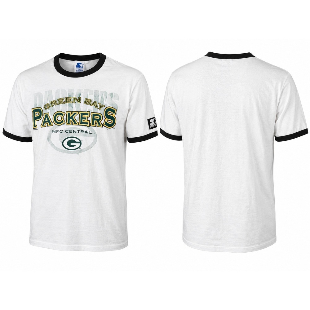 Vintage 1996 Green Bay Packers Starter Ringer T-Shirt Mens XXL White NFC Central